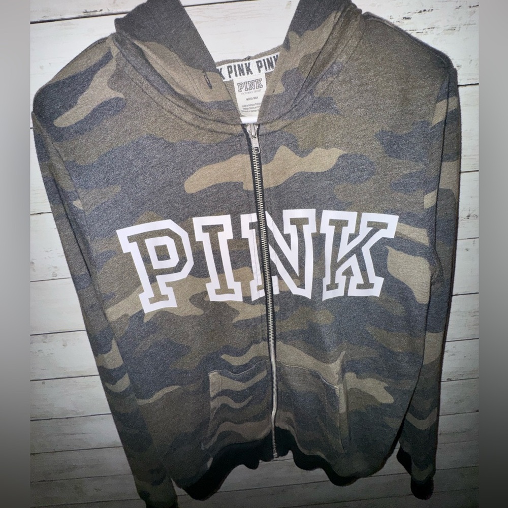 PINK Victoria's Secret Camo Hoodie - Green and Brown